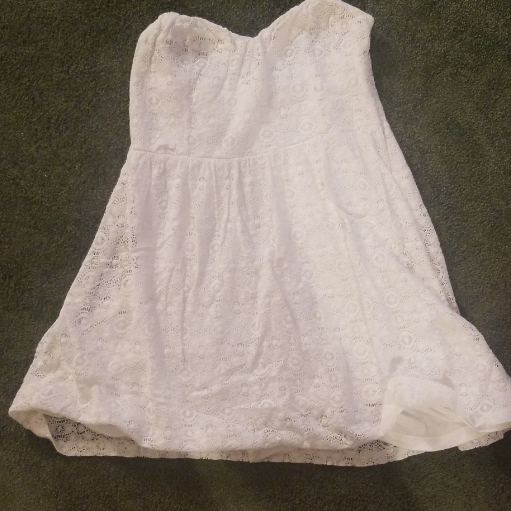 Pins And Needles White Crochet Strapless Dress